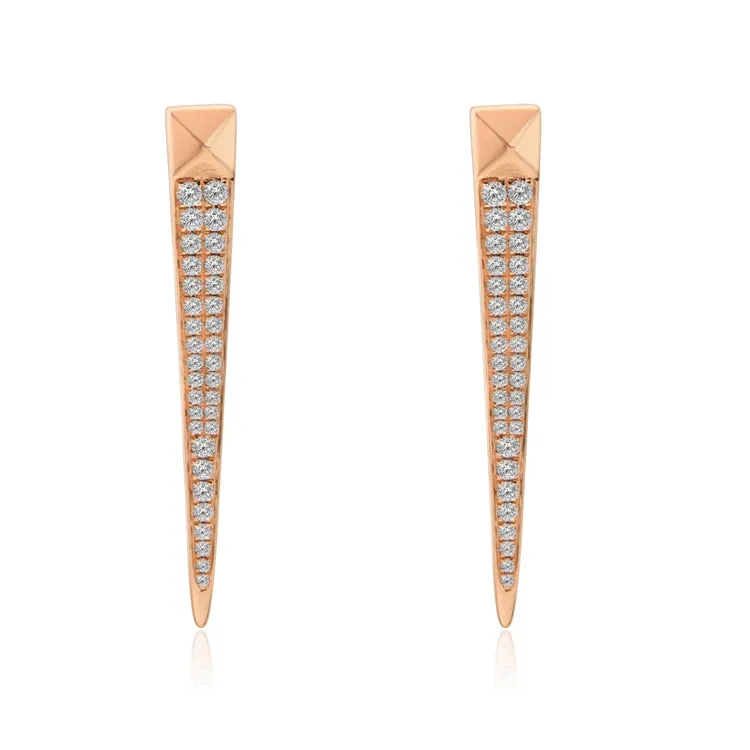 R.08® Matrix Drop Diamond Earrings | Rose Gold