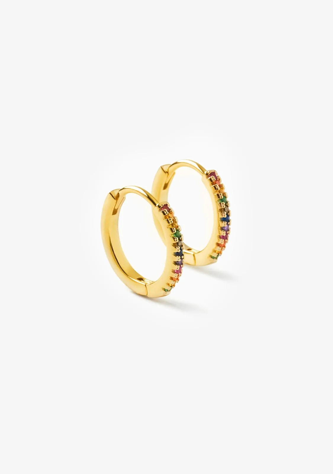 Rainbow Hoop Earrings Gold