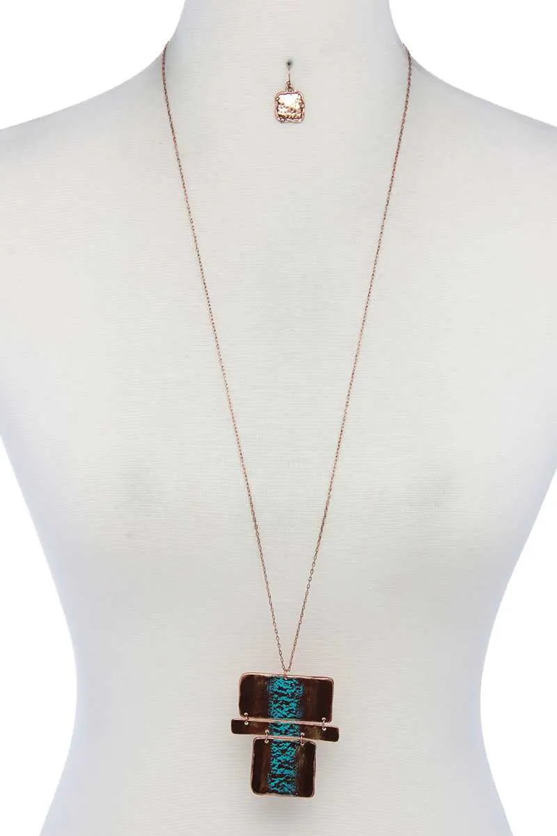 Rectangular Shape Pendant Necklace