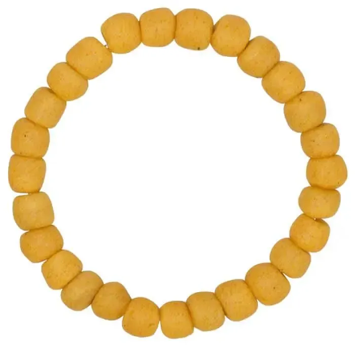 Recycled Glass Pearl Bracelet - Mustard