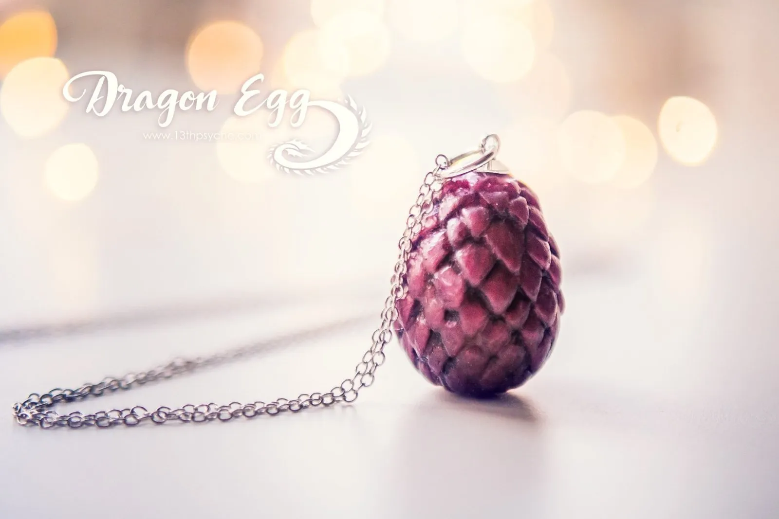 Resin dragon egg pendant necklace