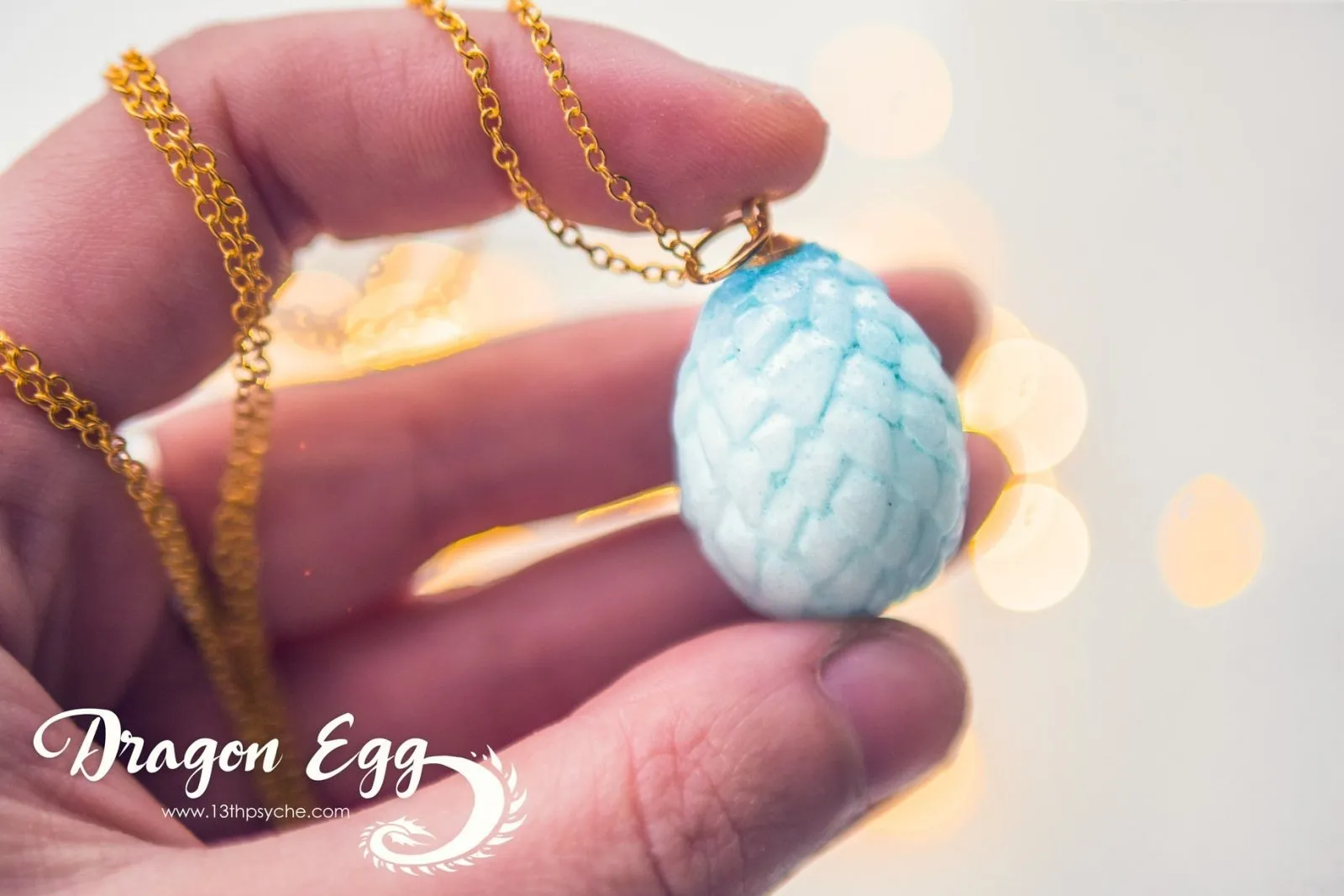 Resin dragon egg pendant necklace