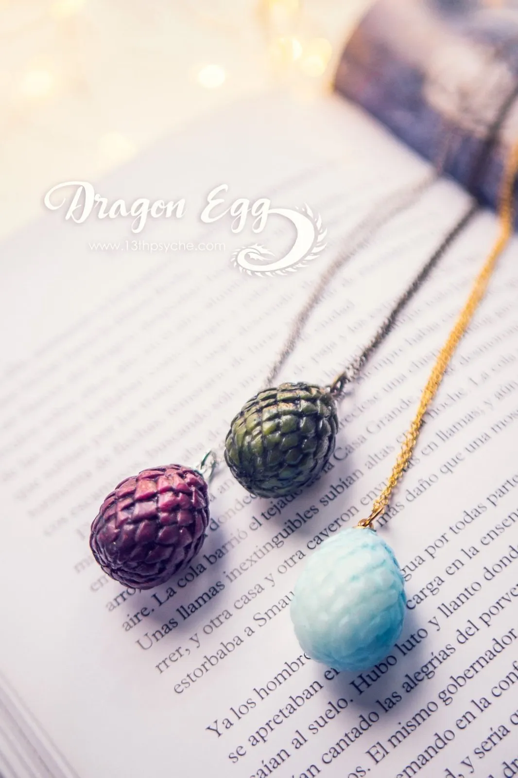 Resin dragon egg pendant necklace