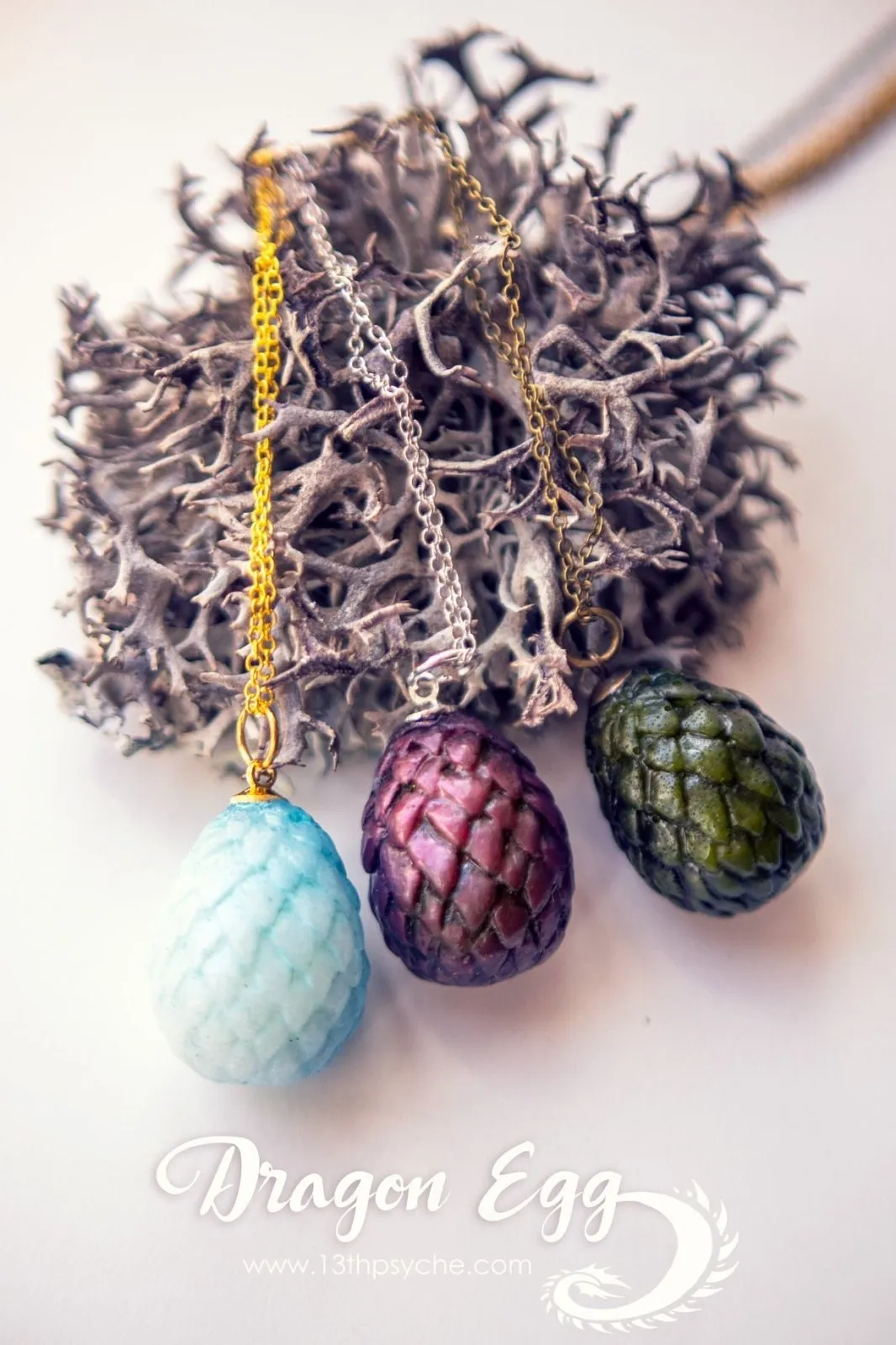 Resin dragon egg pendant necklace