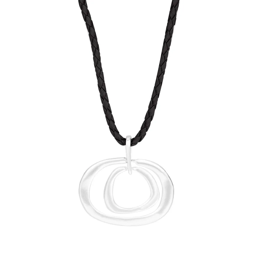 Retro Simple Metal Circle Pendant Necklace Creative