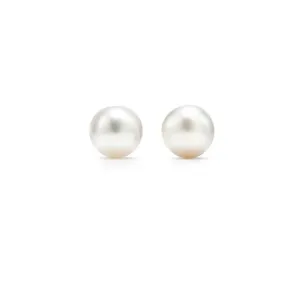 Round Pearl Silver Studs