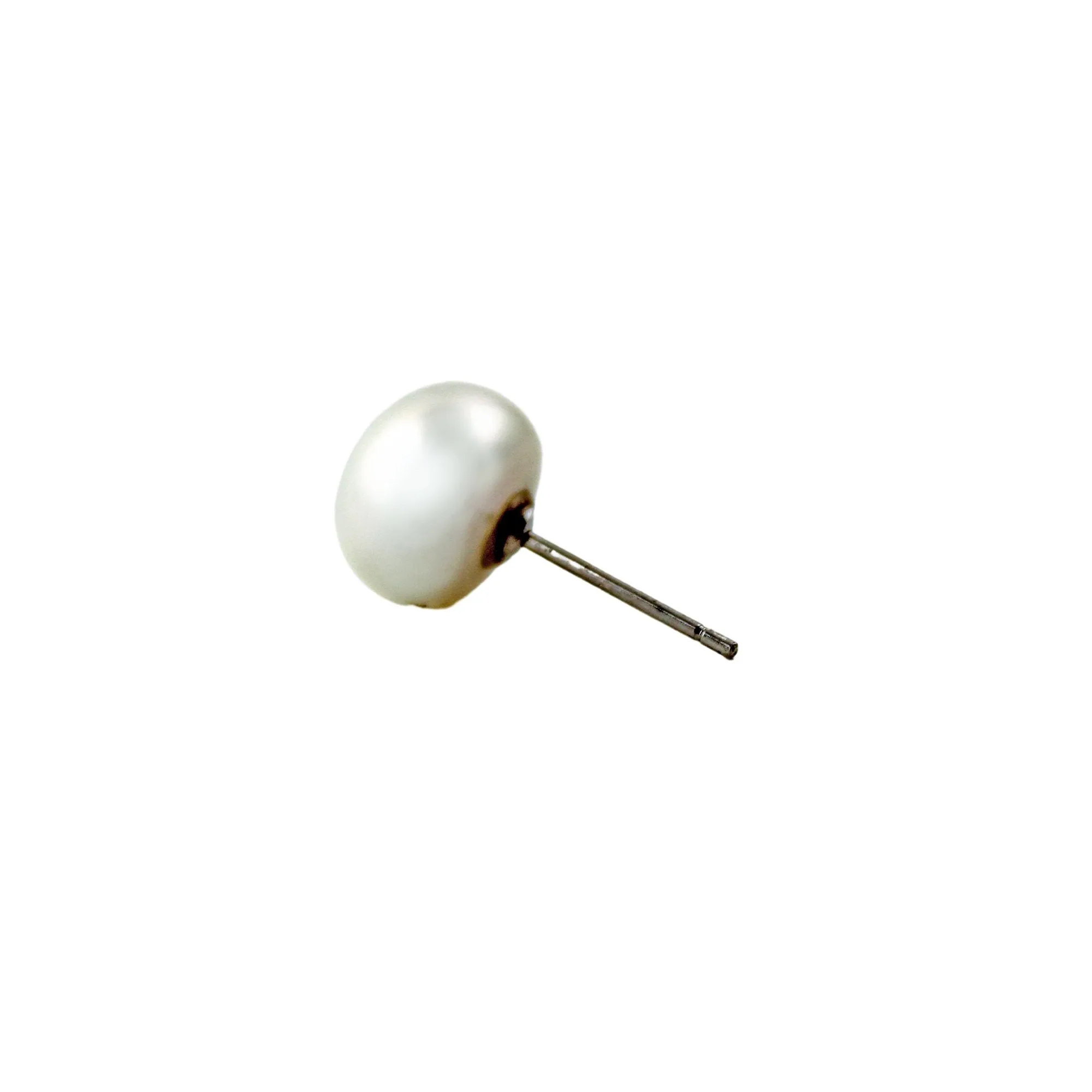 Round Pearl Silver Studs