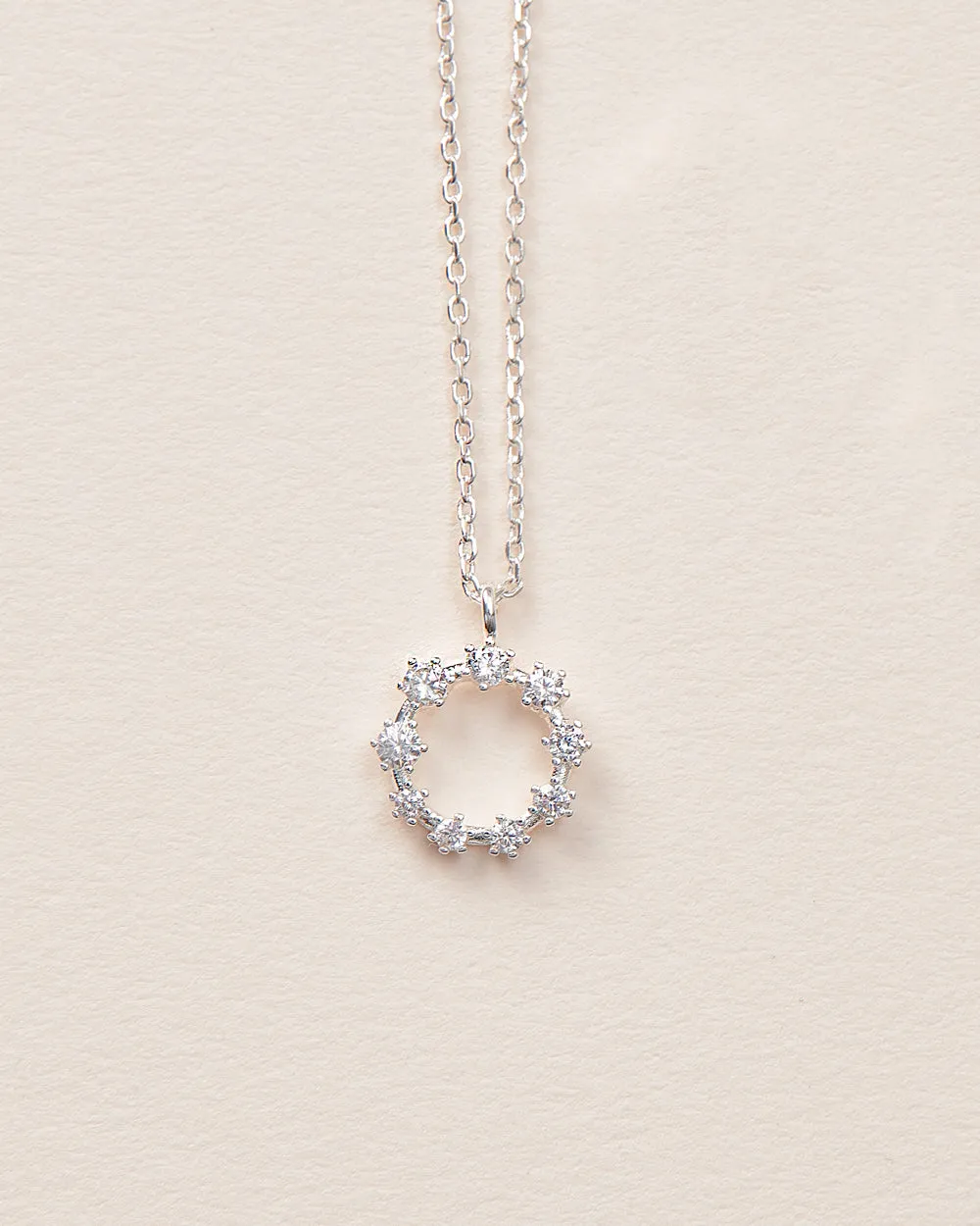 Saylor CZ Circle Pendant Necklace