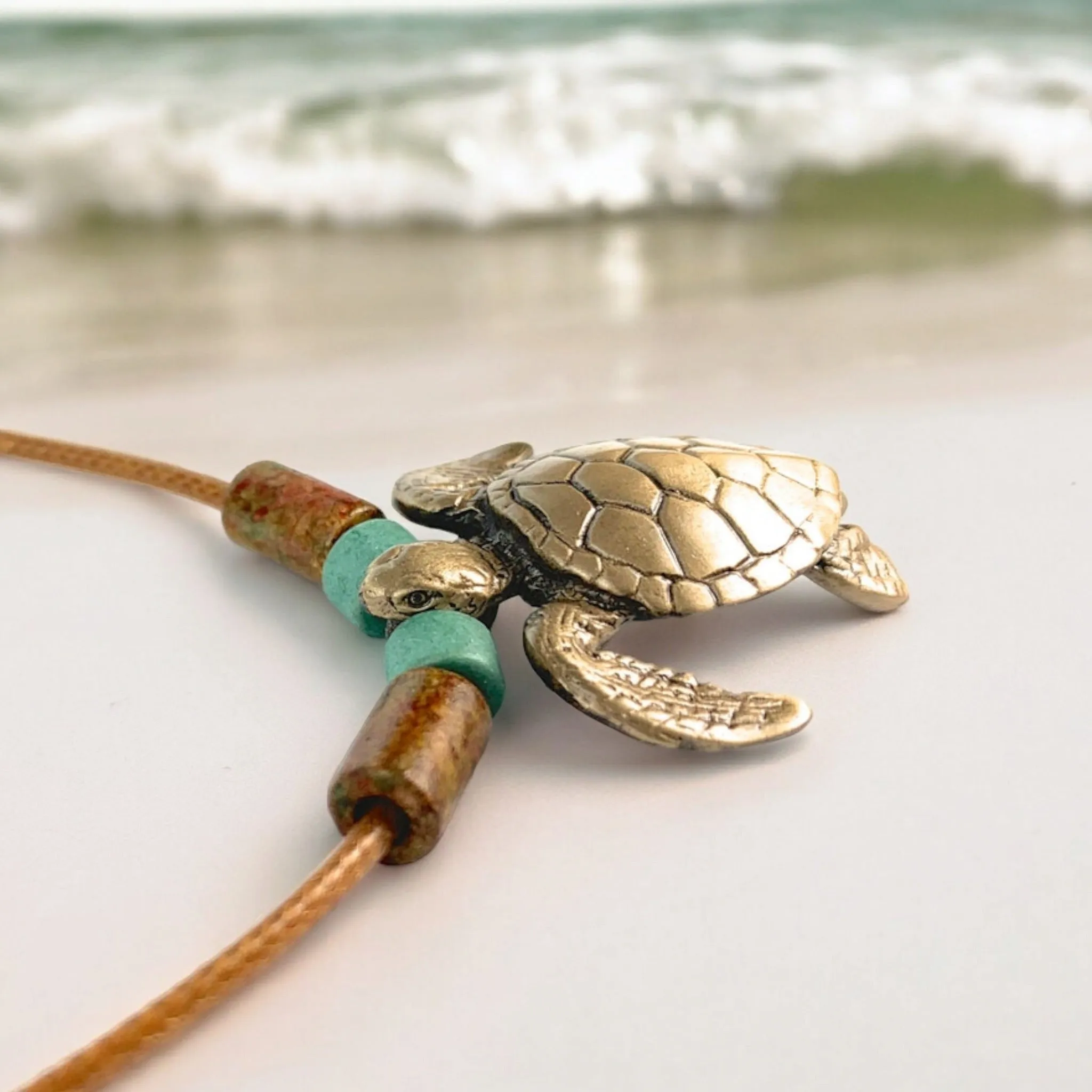 Sea Turtle Necklace Bronze Pendant- Sea Turtle Gifts for Women, Turtle Necklaces, Unique Gift for Turtle Lover, Sea Life Jewelry, Beachy Jewelry