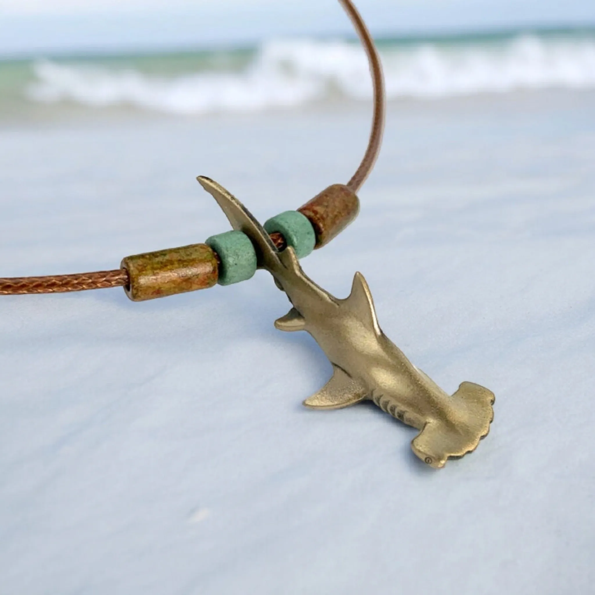 Shark Necklace for Men and Women- Bronze Hammerhead Shark Pendant for Men and Women, Shark Jewelry for Women, Gifts for Shark Lovers, Sea Life Jewelry