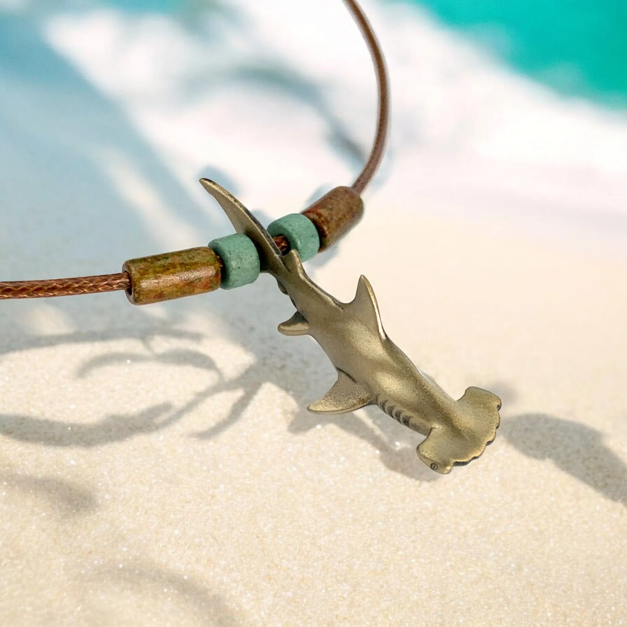 Shark Necklace for Men and Women- Bronze Hammerhead Shark Pendant for Men and Women, Shark Jewelry for Women, Gifts for Shark Lovers, Sea Life Jewelry