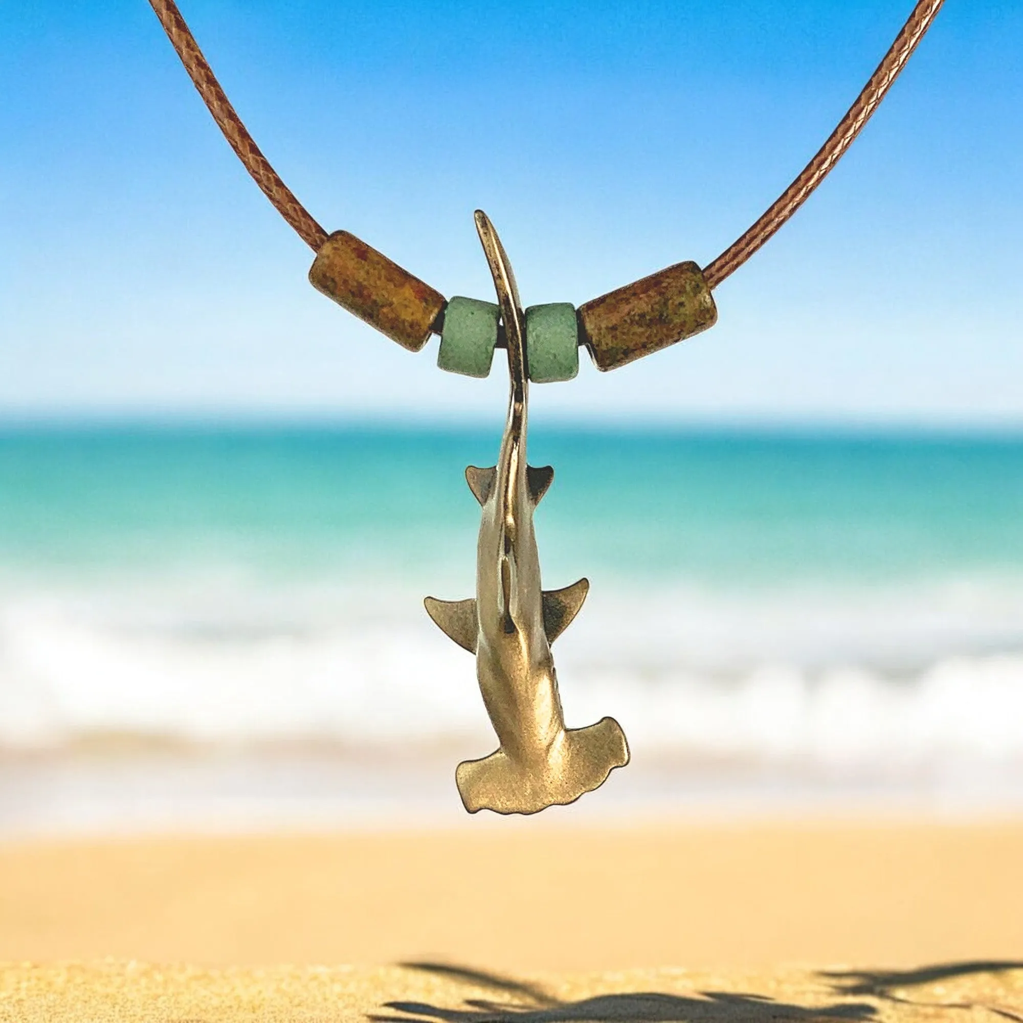 Shark Necklace for Men and Women- Bronze Hammerhead Shark Pendant for Men and Women, Shark Jewelry for Women, Gifts for Shark Lovers, Sea Life Jewelry