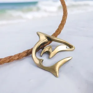 Shark Necklace for Men and Women- Bronze Shark Pendant for Men, Shark Jewelry for Women, Gifts for Shark Lovers, Sea Life Jewelry, Scuba Diving Gifts