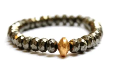 Silver Faceted Rondelle Stackable Bracelet