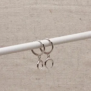 Silver Horn Crescent Hoops