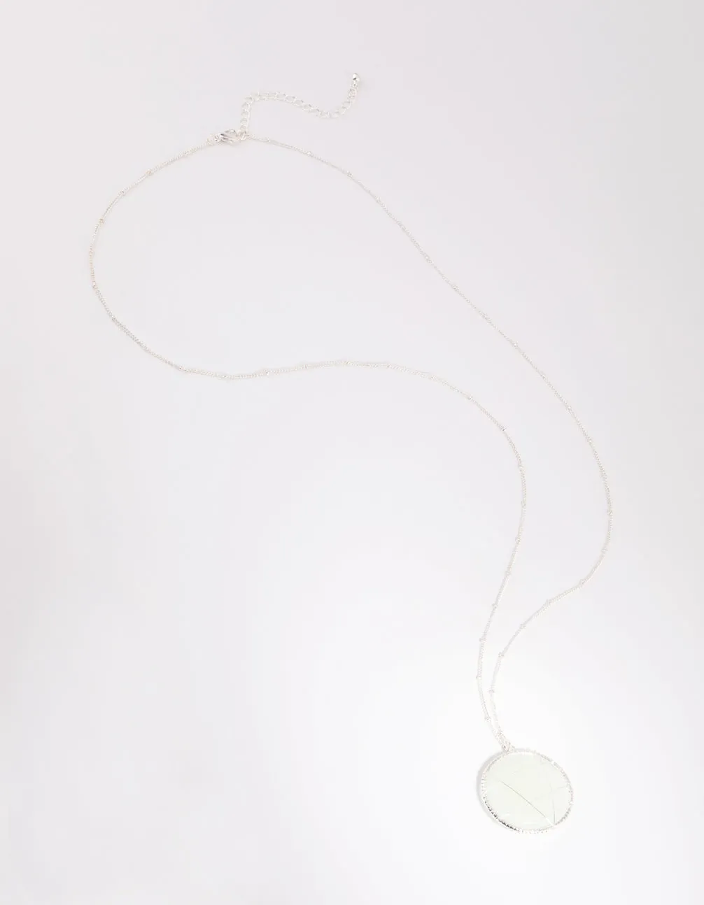 Silver Light Jade Long Necklace