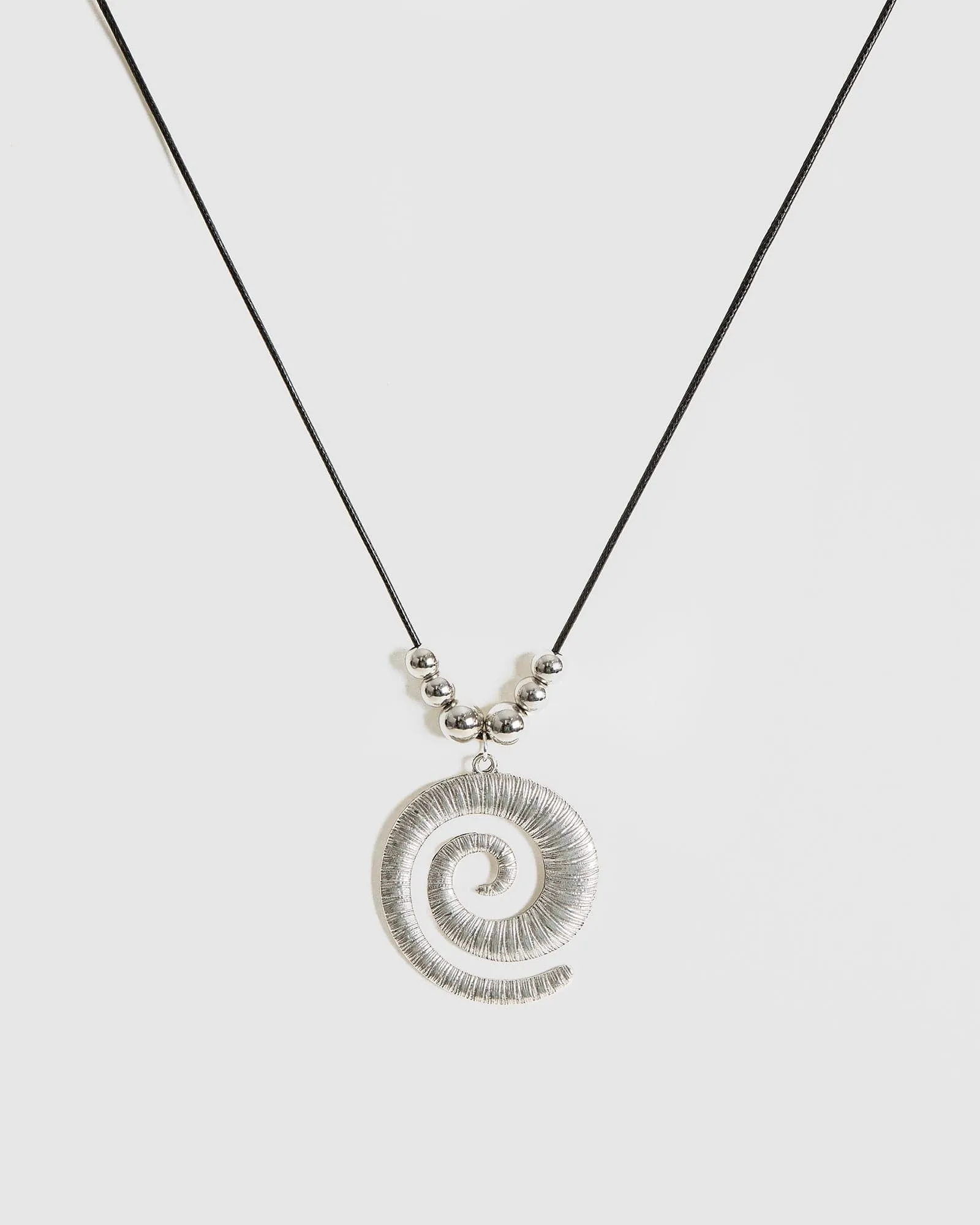 Silver Spiral Chord Necklace