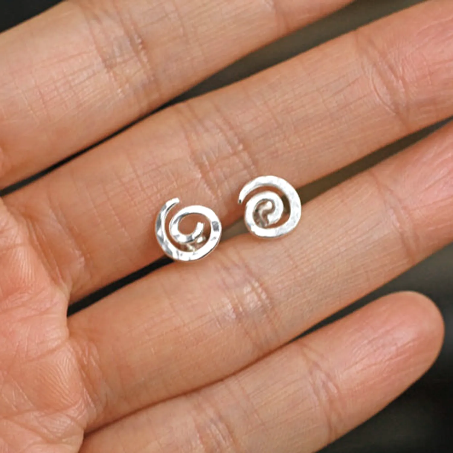 Silver Swirl Post Earrings