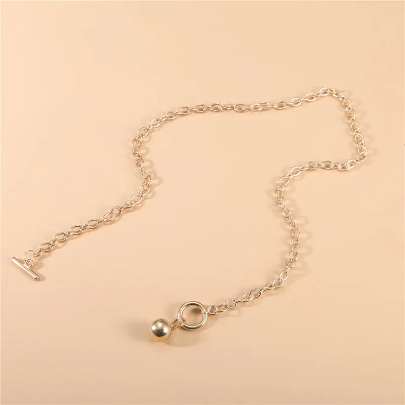 Simple Hip-hop Geometric Clavicle Chain Pendant Necklace