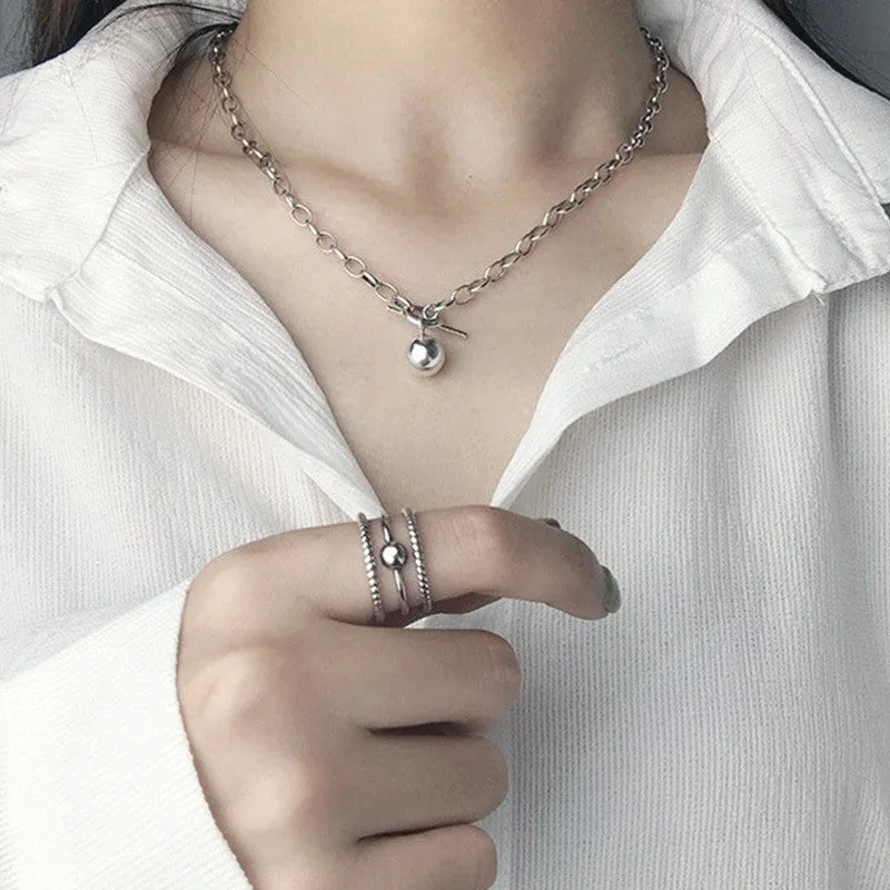 Simple Hip-hop Geometric Clavicle Chain Pendant Necklace