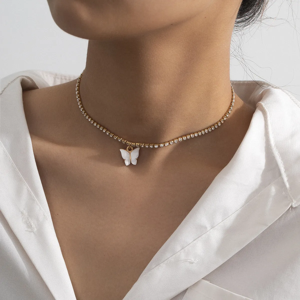 Simple Ins Diamond Chain Clavicle Chain Necklace