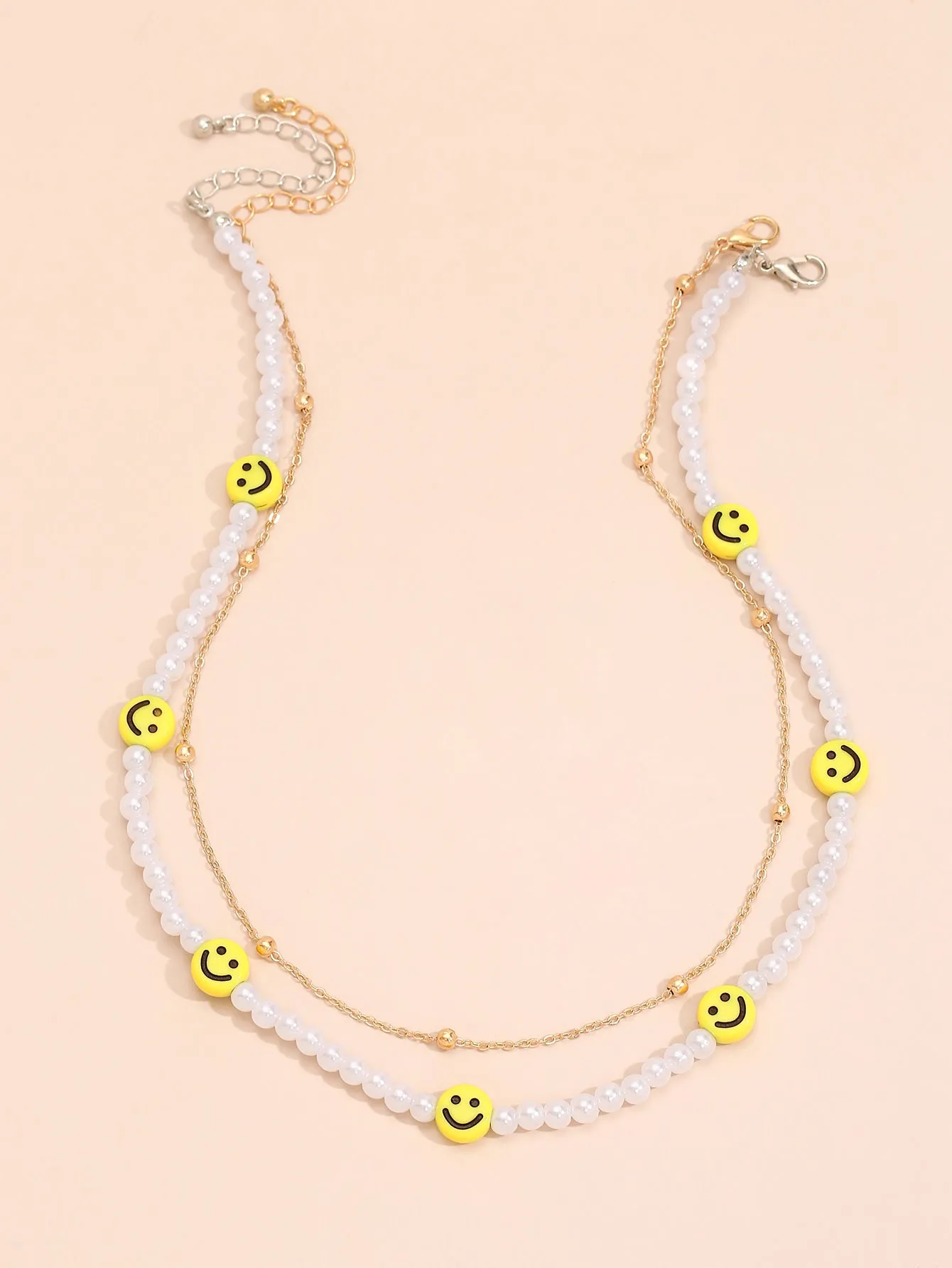 Simple Multi-layer Flat Snake Chain Electroplated Rhinestone Necklace