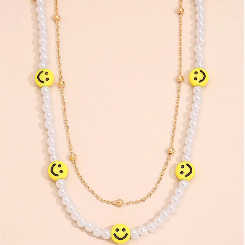 Simple Multi-layer Flat Snake Chain Electroplated Rhinestone Necklace