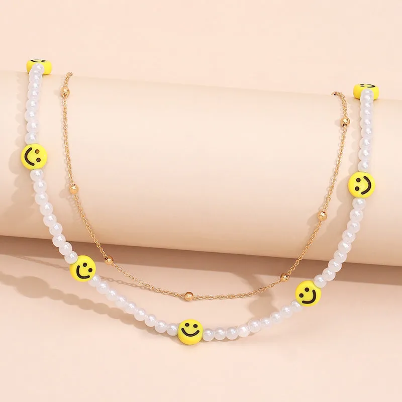 Simple Multi-layer Flat Snake Chain Electroplated Rhinestone Necklace