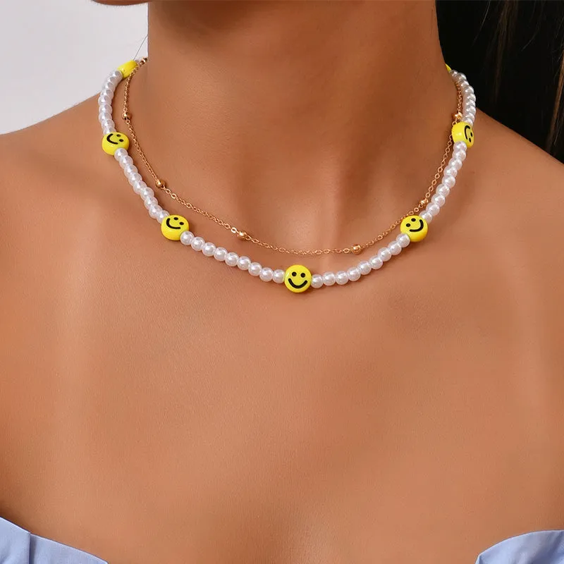 Simple Multi-layer Flat Snake Chain Electroplated Rhinestone Necklace