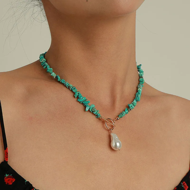 Simple Turquoise Shaped Pearl Necklace