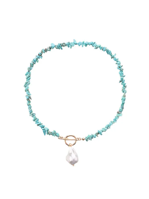 Simple Turquoise Shaped Pearl Necklace