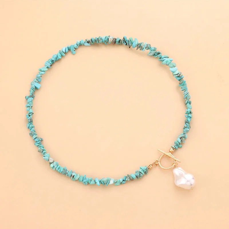 Simple Turquoise Shaped Pearl Necklace