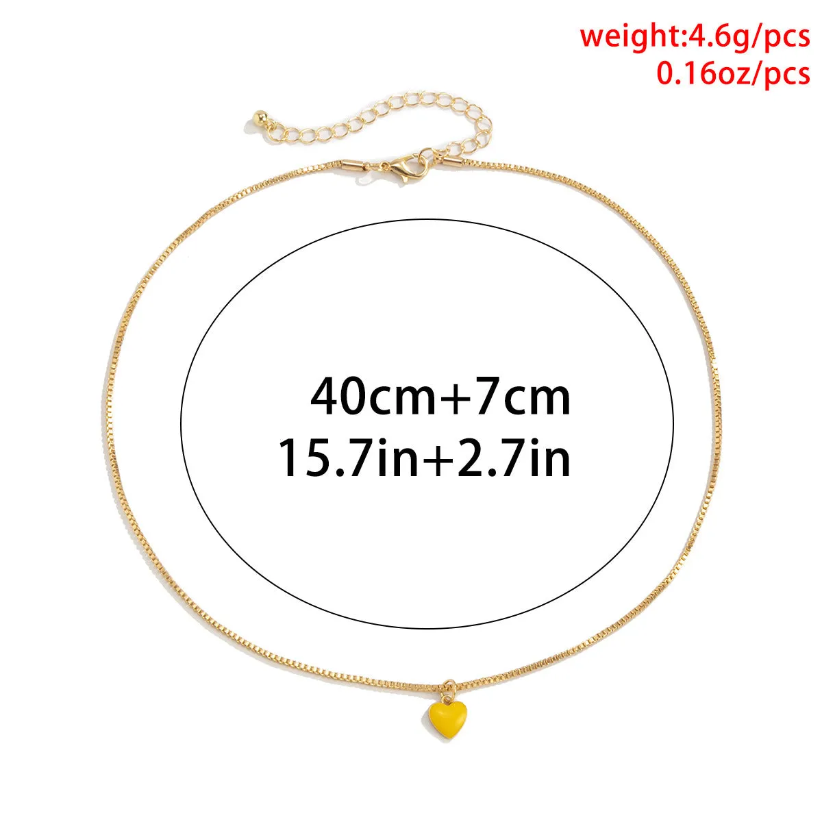 Simple Women's Hip-hop Heart-shaped Dripping Oil Necklace