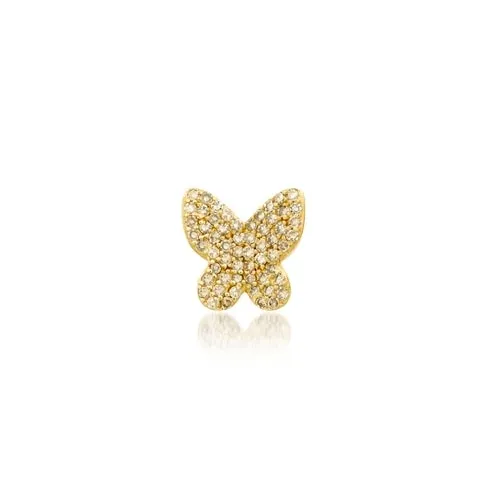 SINGLE DIAMOND BUTTERFLY STUD, GOLD