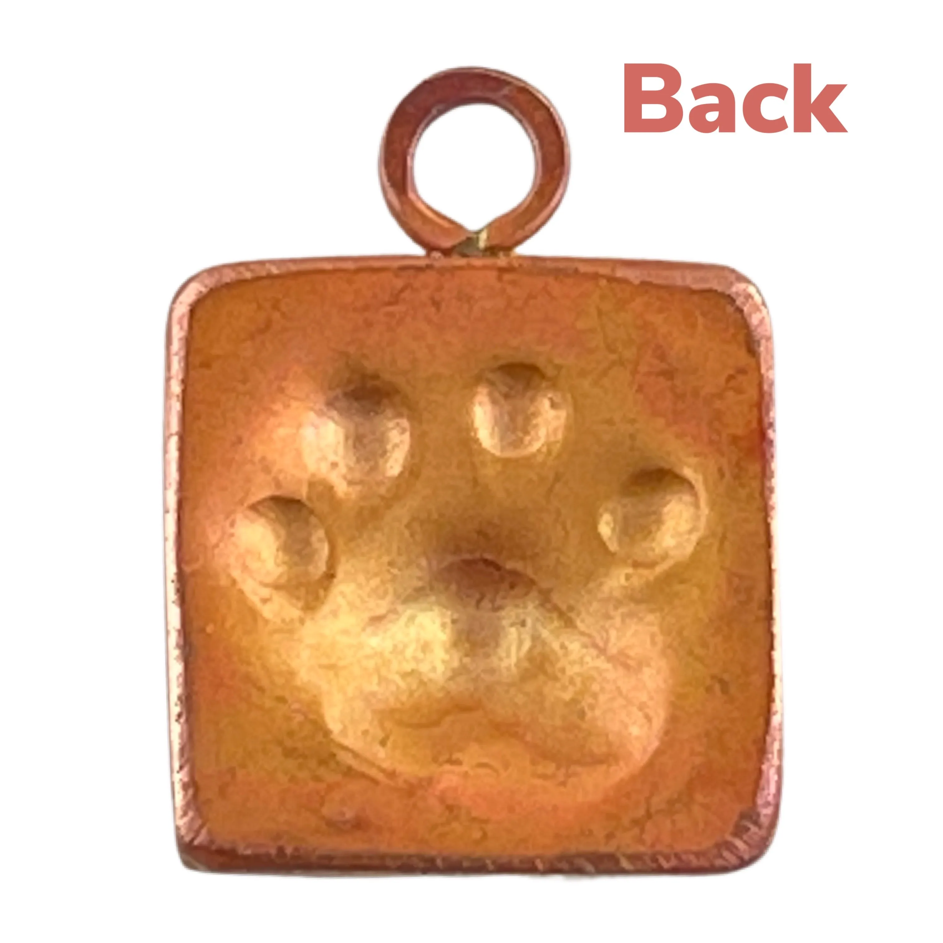 Small Rustic Copper Paw Print Charm for Cats or Dogs