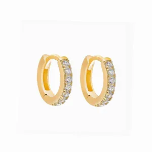 Solid Gold Diamond Huggie Hoops