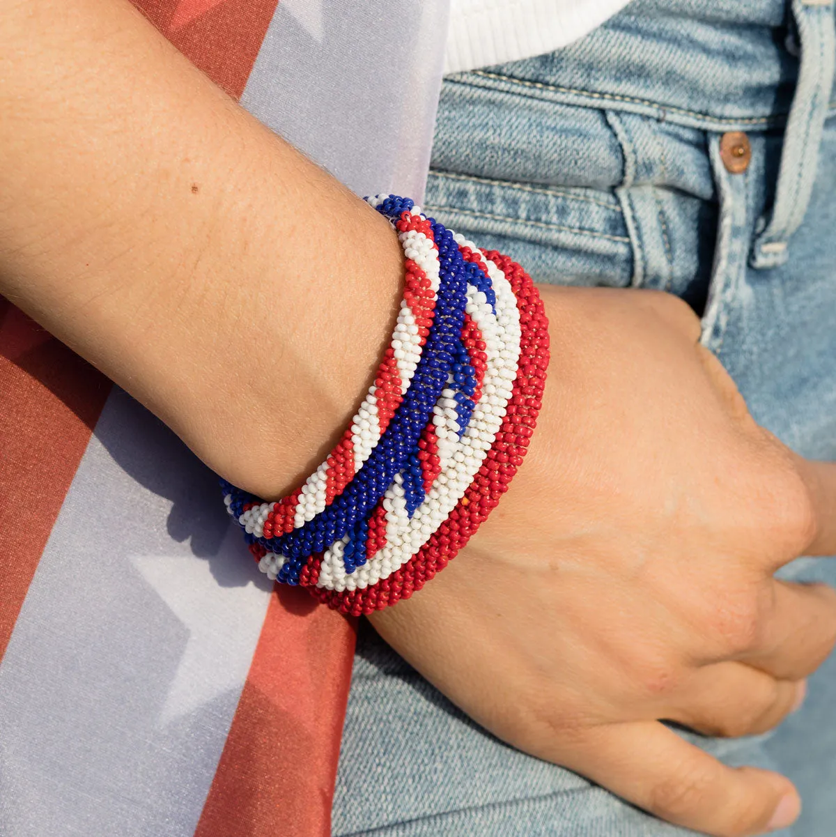 Solid Red Seed Bead Bracelet