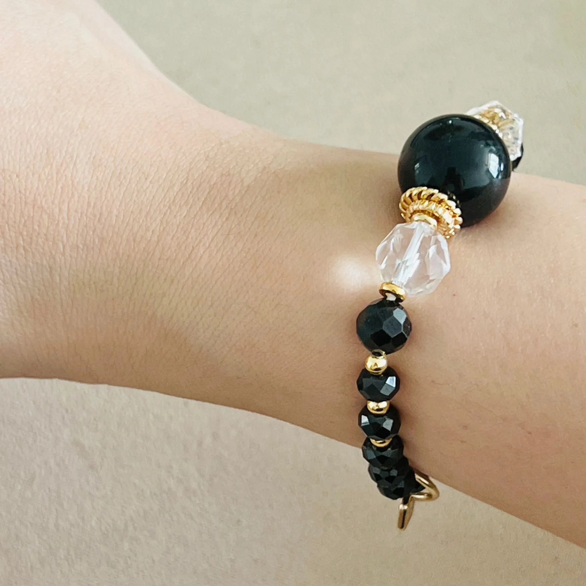 Sparkly Shungite & Black Spinels Bracelet