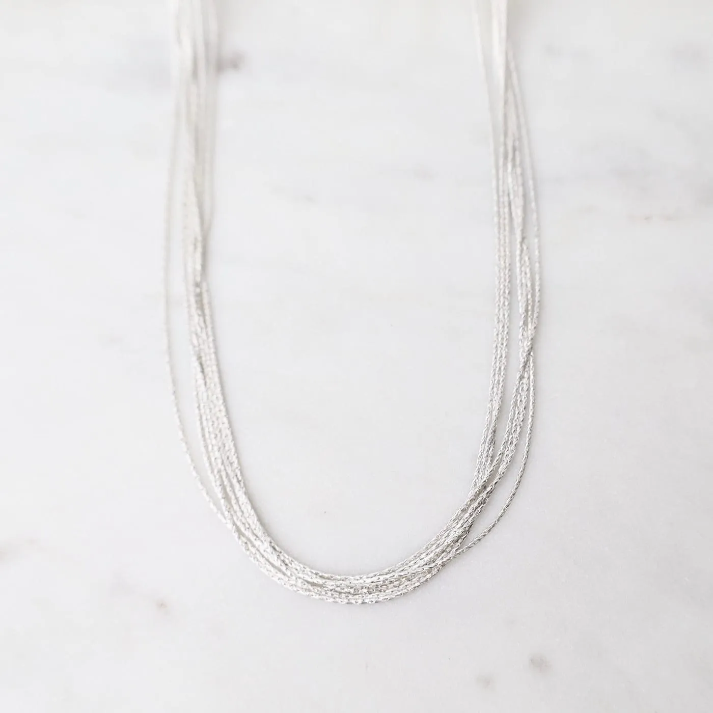 Sterling Silver 7 Strand Sparkle Necklace