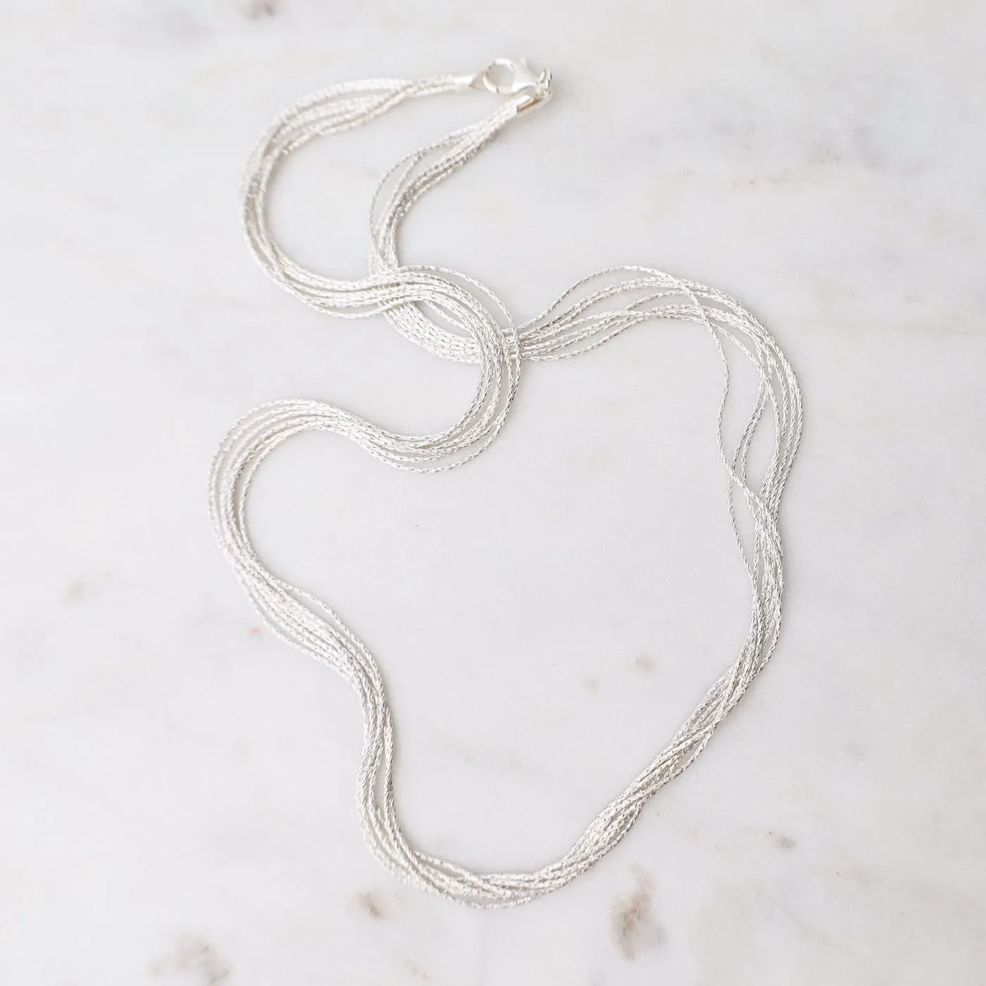 Sterling Silver 7 Strand Sparkle Necklace