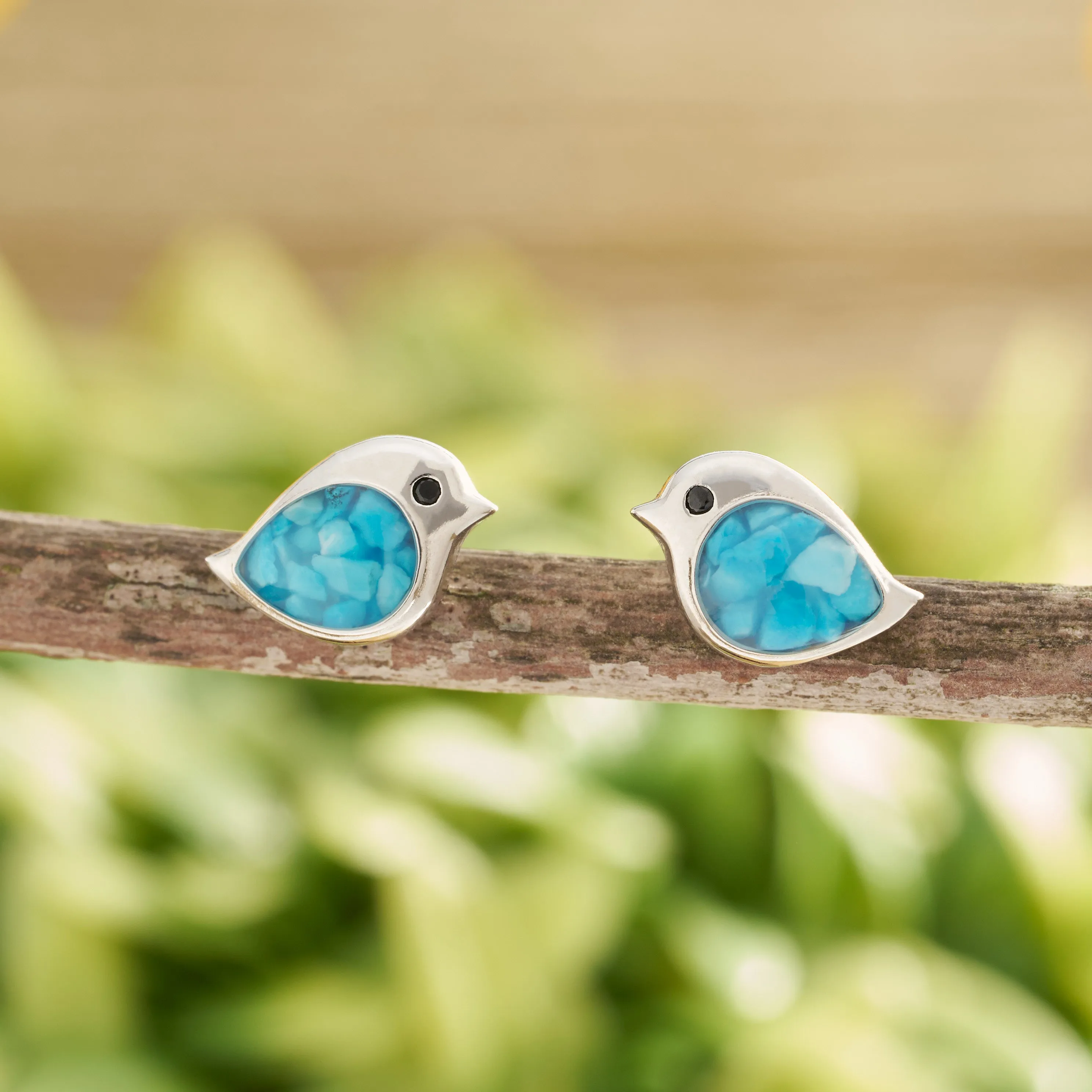 Sterling Silver Sand Birdie Studs