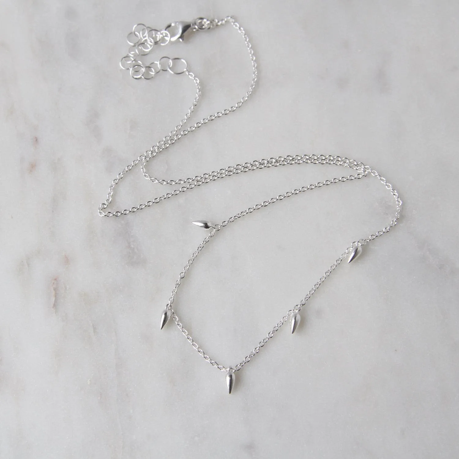 Sterling Silver Tiny Dewdrops Necklace