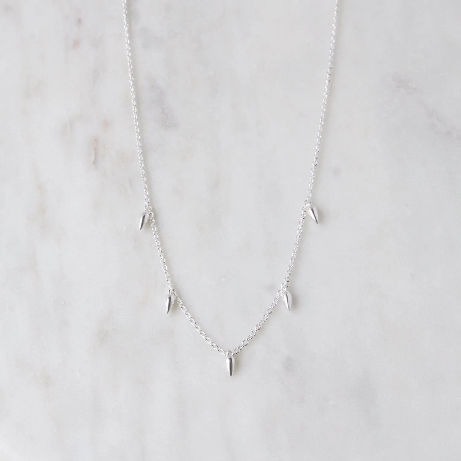 Sterling Silver Tiny Dewdrops Necklace