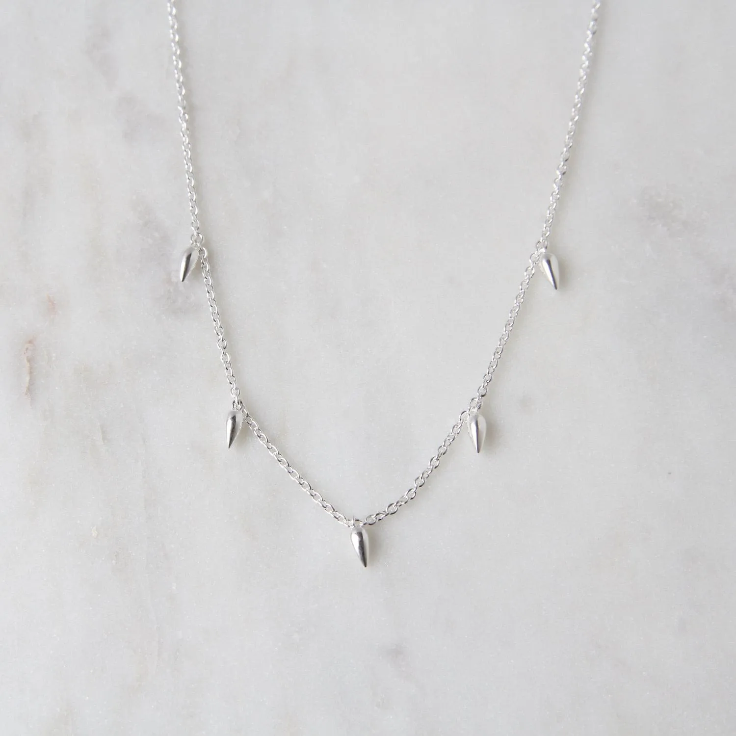 Sterling Silver Tiny Dewdrops Necklace