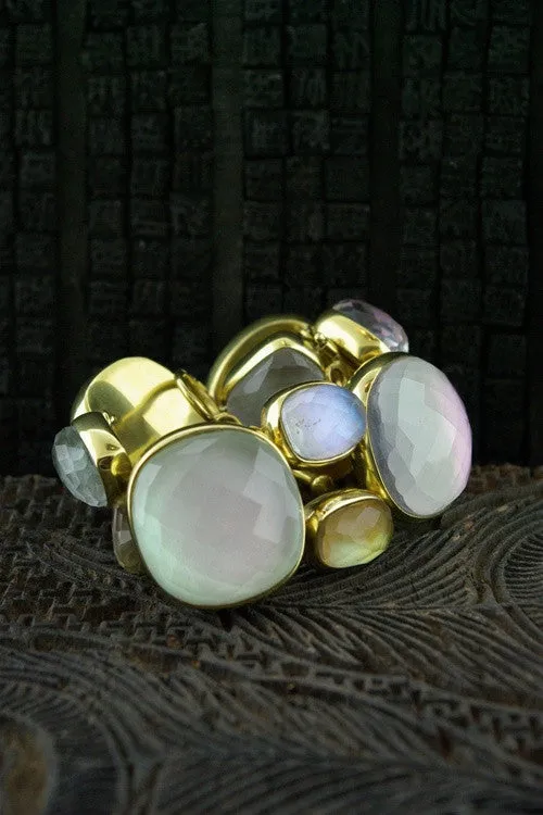 Steven Vaubel 18K Yellow Gold Vermeil Bracelet with Rainbow Moonstones