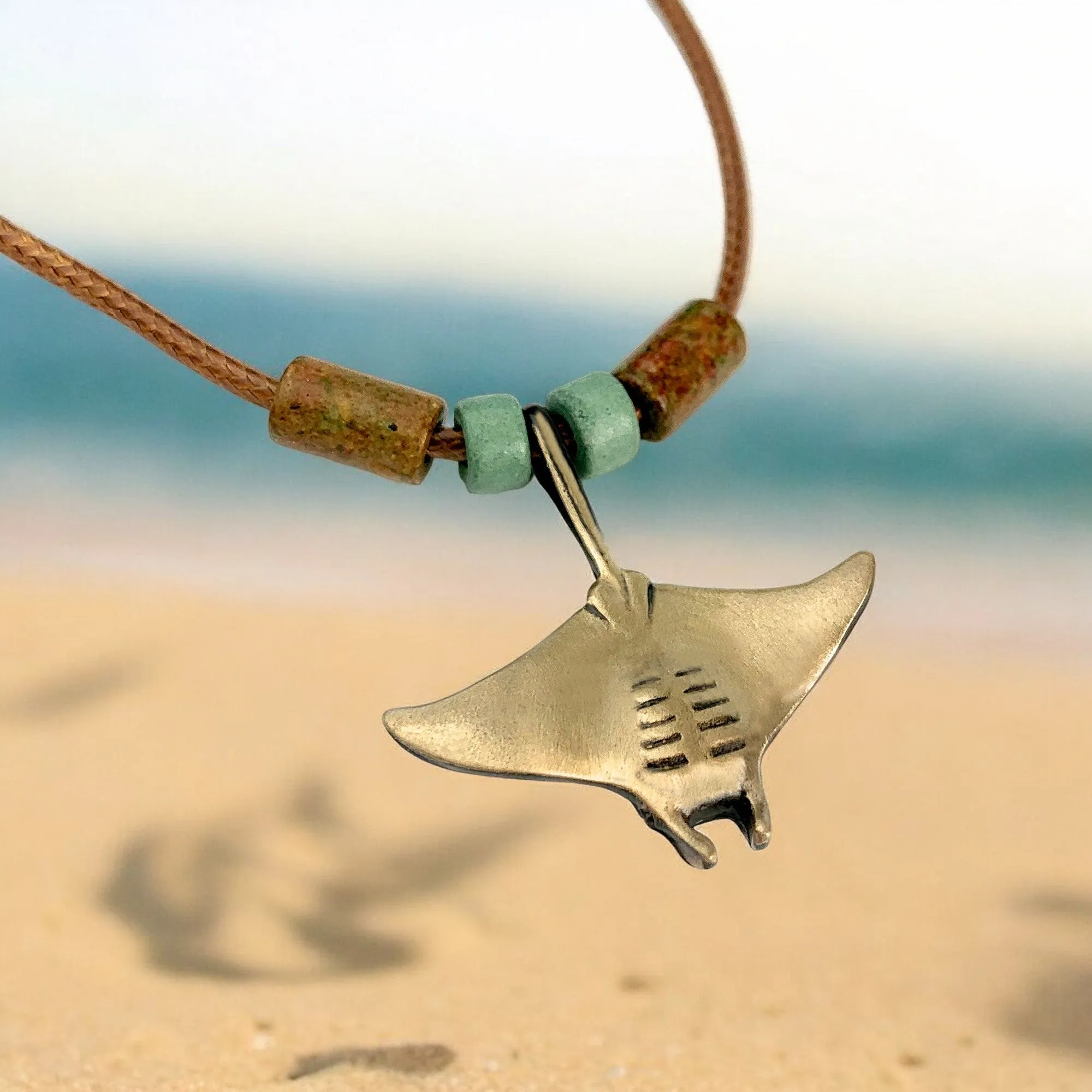 Stingray Necklace Antique Bronze- Manta Ray Necklace for Women | Bronze Stingray Necklace | Stingray Jewelry | Manta Ray Pendant  Scuba Diving Jewelry