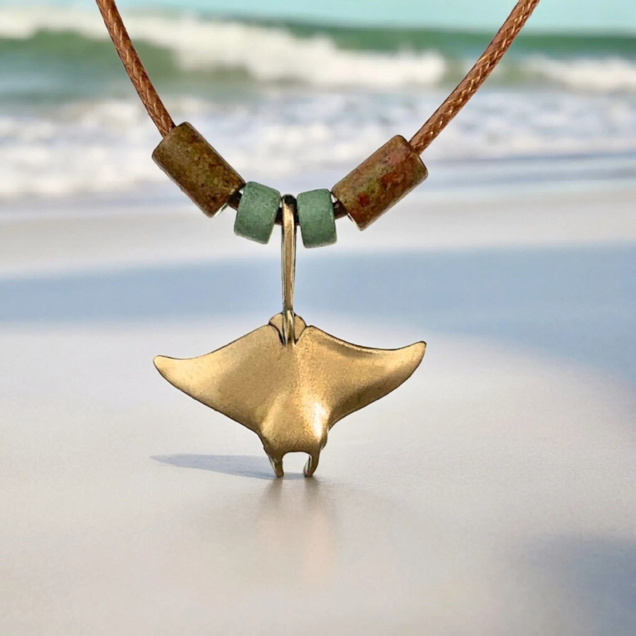 Stingray Necklace Antique Bronze- Manta Ray Necklace for Women | Bronze Stingray Necklace | Stingray Jewelry | Manta Ray Pendant  Scuba Diving Jewelry