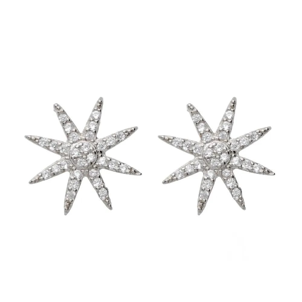 SUNBURST STUD, SILVER