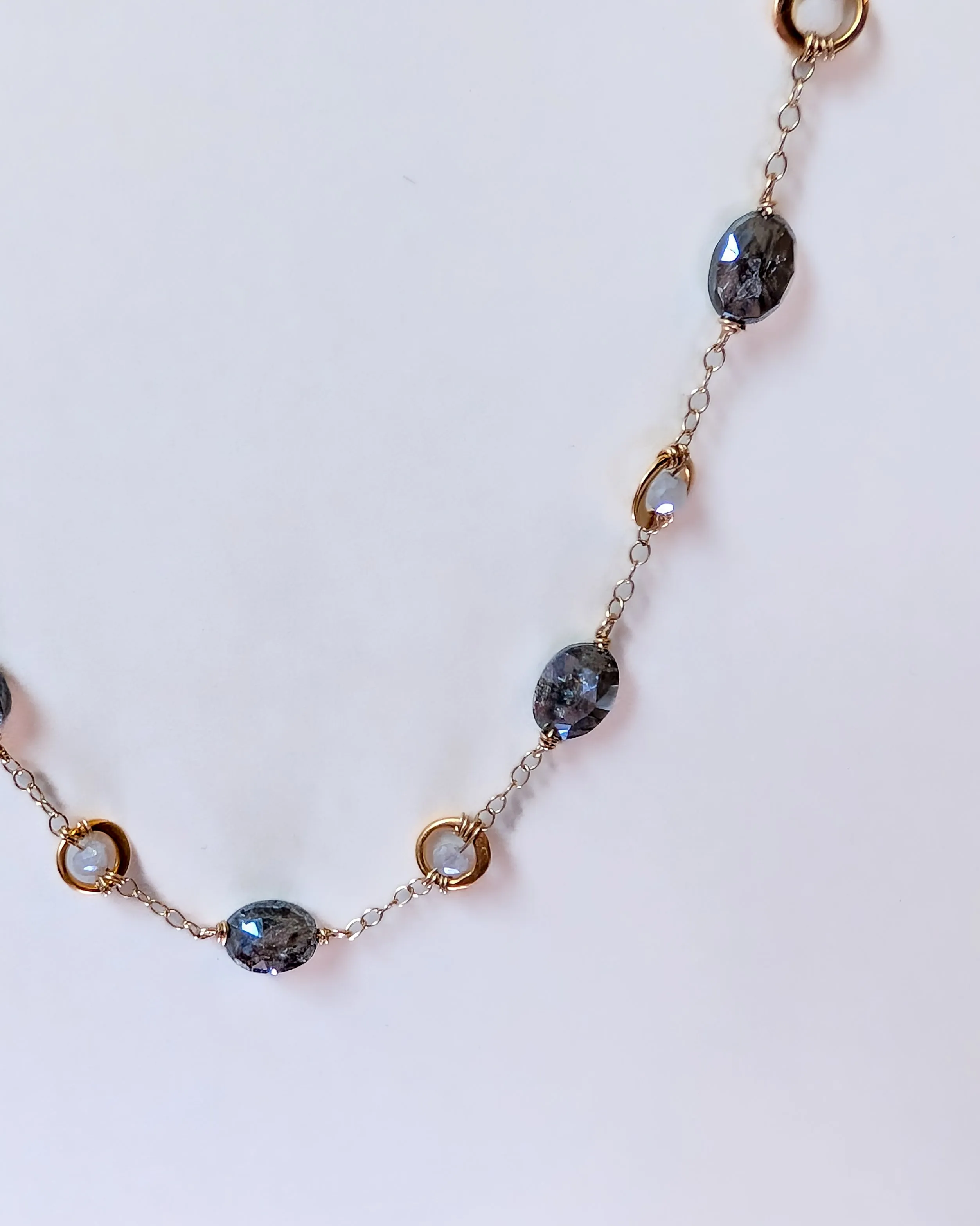 Susan Rifkin Labradorite   Wire Wrapped Moonstone Necklace | Gold Filled