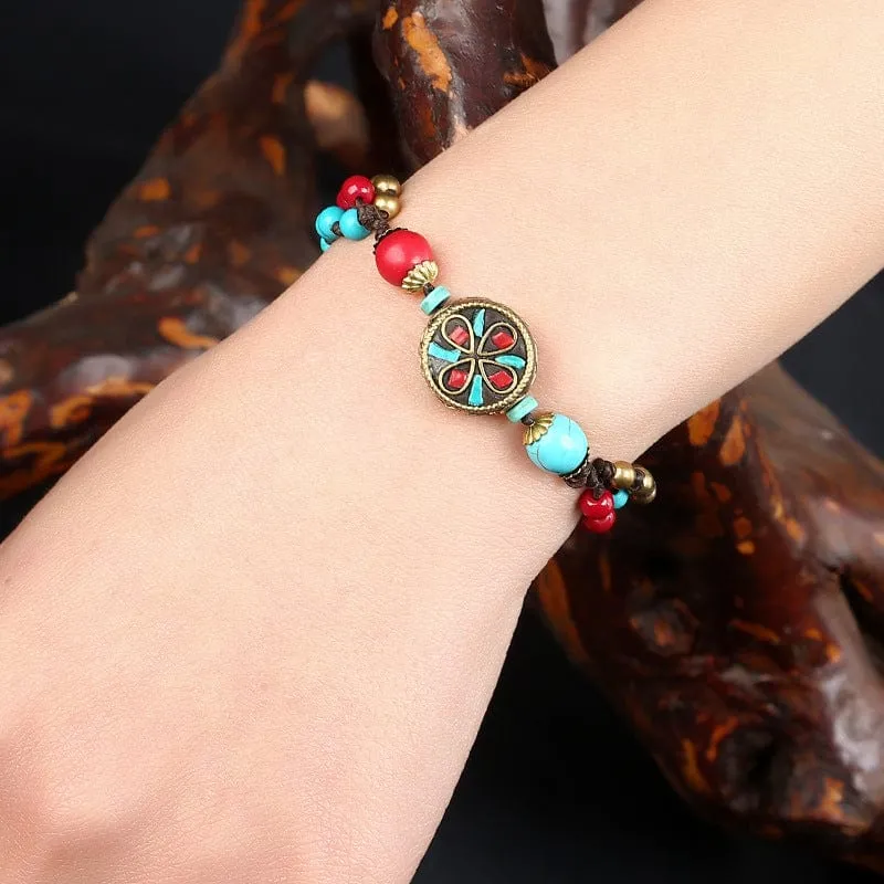 Tibet Flower Handmade Braided Bracelet